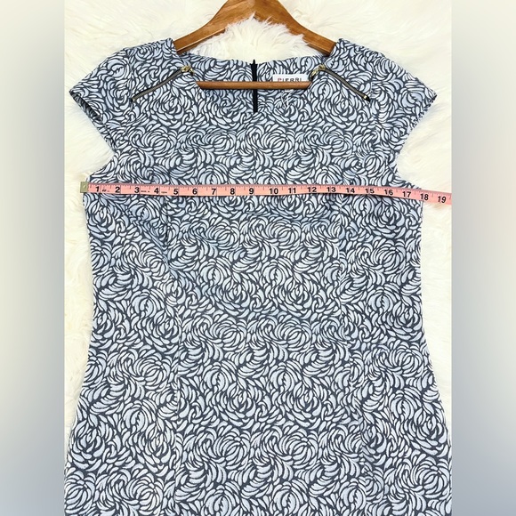 Pierri Dress Size 8 NWT Grey Sheath Dress with Zipper Accents Short Sleeves - Picture 16 of 16